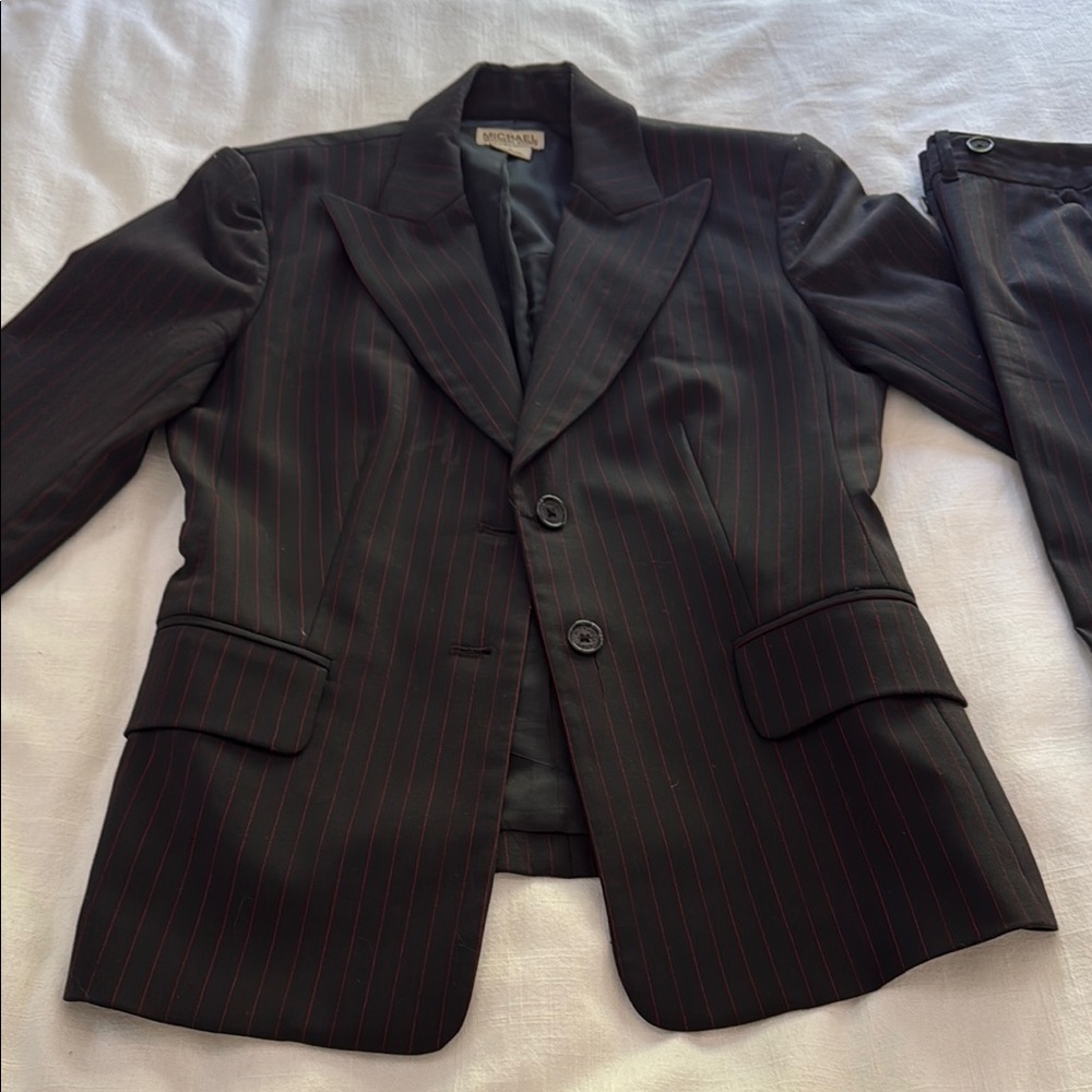 Michael Kors Black Suit with Wide Notched Lapels